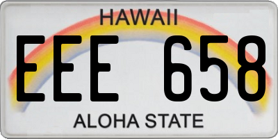 HI license plate EEE658