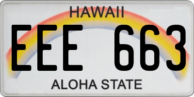 HI license plate EEE663