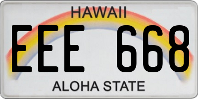 HI license plate EEE668