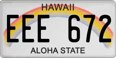 HI license plate EEE672