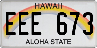 HI license plate EEE673
