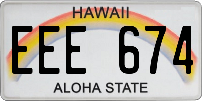 HI license plate EEE674