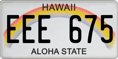 HI license plate EEE675