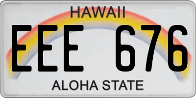HI license plate EEE676