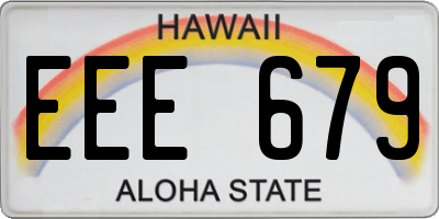 HI license plate EEE679