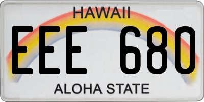 HI license plate EEE680