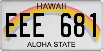 HI license plate EEE681