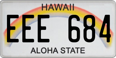 HI license plate EEE684