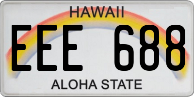 HI license plate EEE688