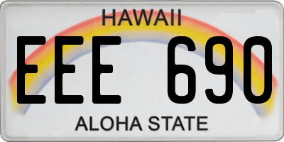 HI license plate EEE690