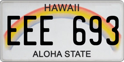 HI license plate EEE693