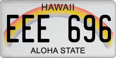 HI license plate EEE696