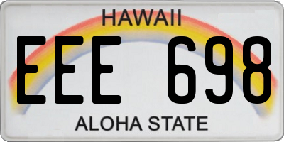 HI license plate EEE698
