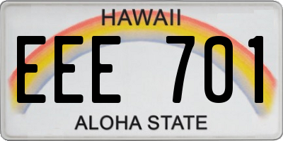 HI license plate EEE701
