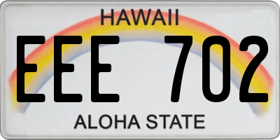 HI license plate EEE702