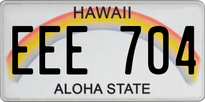 HI license plate EEE704