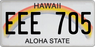 HI license plate EEE705
