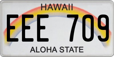 HI license plate EEE709