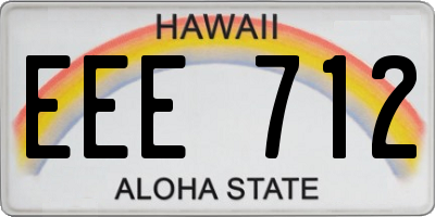 HI license plate EEE712