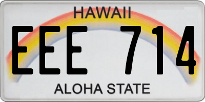 HI license plate EEE714