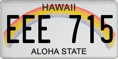 HI license plate EEE715