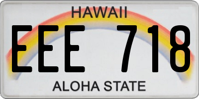 HI license plate EEE718