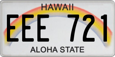 HI license plate EEE721