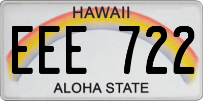 HI license plate EEE722