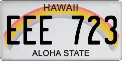 HI license plate EEE723