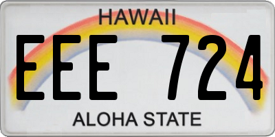 HI license plate EEE724