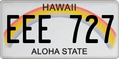 HI license plate EEE727