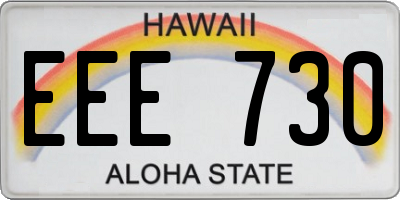 HI license plate EEE730