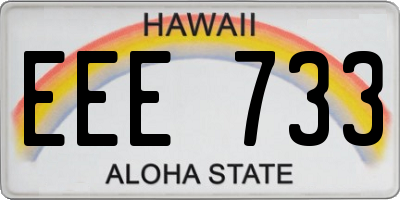 HI license plate EEE733