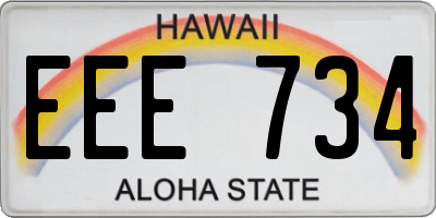 HI license plate EEE734