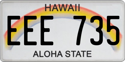 HI license plate EEE735
