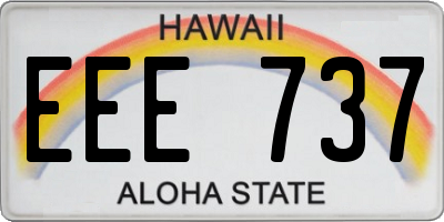 HI license plate EEE737