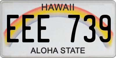 HI license plate EEE739