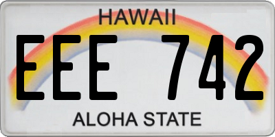 HI license plate EEE742