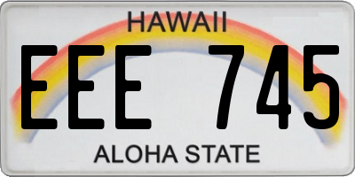 HI license plate EEE745