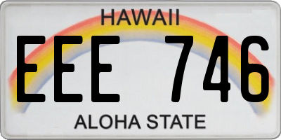 HI license plate EEE746