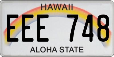 HI license plate EEE748