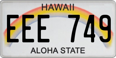 HI license plate EEE749