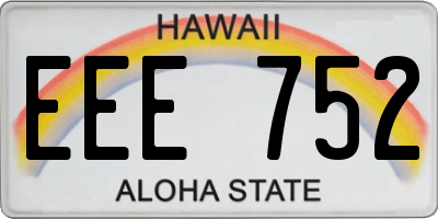 HI license plate EEE752
