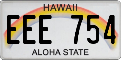 HI license plate EEE754