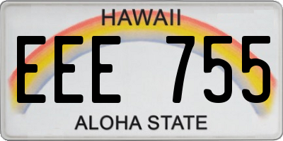 HI license plate EEE755