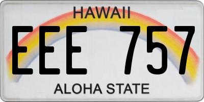 HI license plate EEE757