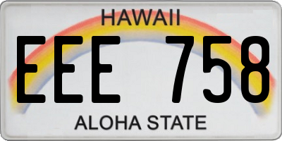 HI license plate EEE758