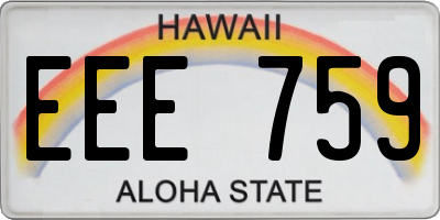 HI license plate EEE759