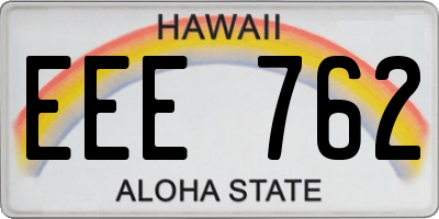 HI license plate EEE762