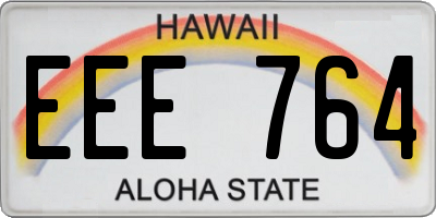 HI license plate EEE764